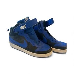 KIDS NIKE HIGH TOP SNEAKERS BLUE AND BLACK - 6Y